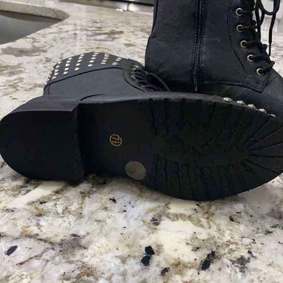 CA Collection by Carrini “Elektra”Nailhead Combat Boots - Picture 5 of 8